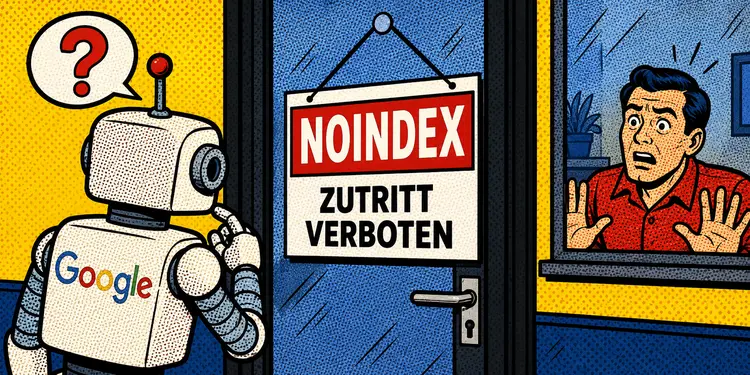 Noindex verhindert, dass der Google-Bot die neue Website besuchen kann. Der Inhaber ist erschreckt